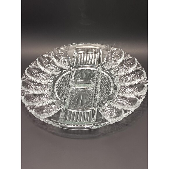 Vintage Deviled Egg Serving Dish 1950s L.E Smith Serving Dish - Picture 5 of 5